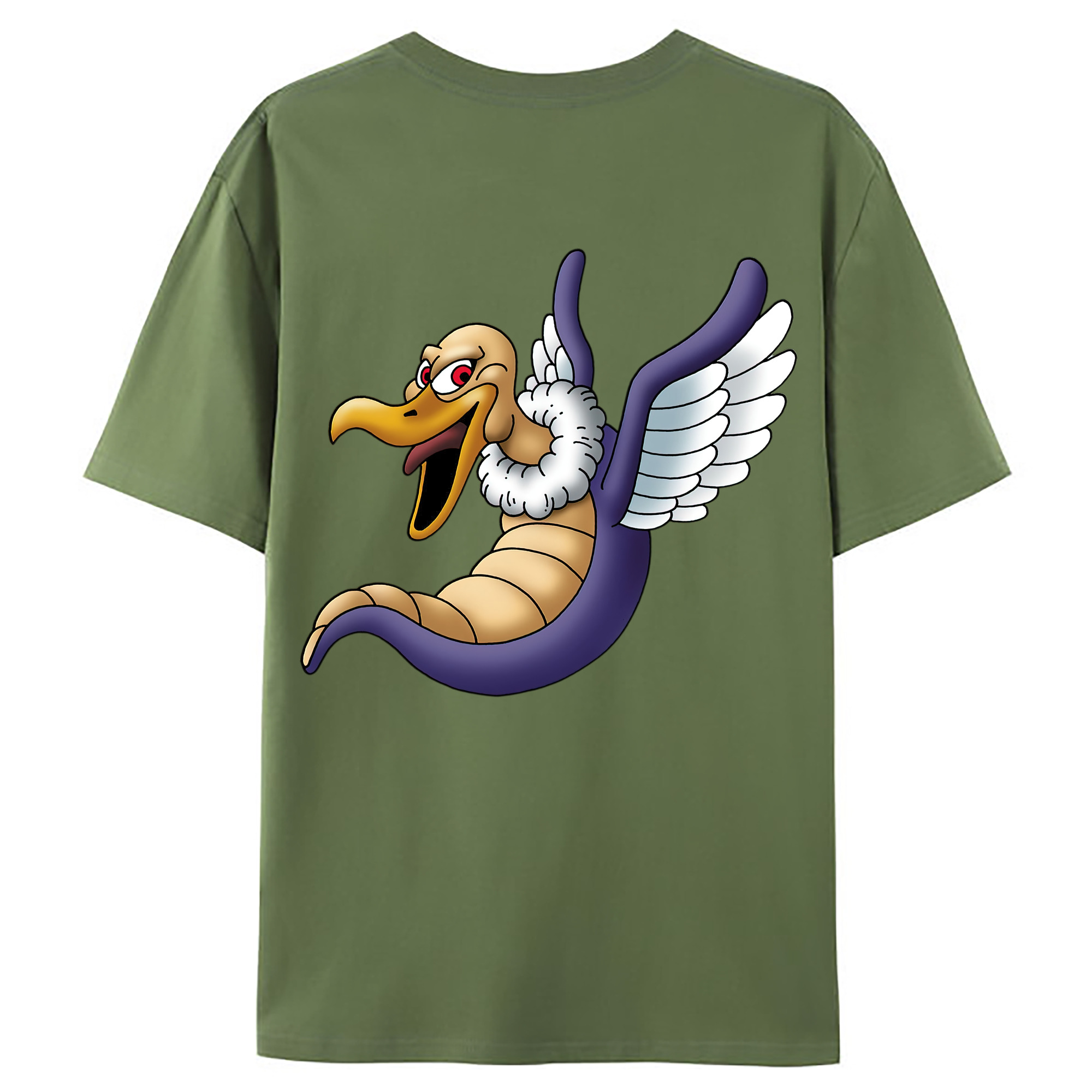 （画像用） ドラゴンクエスト Doragon Kuesuto Dragon Quest 綿100％ メンズ半袖Tシャツ（バックプリント） 通気性
